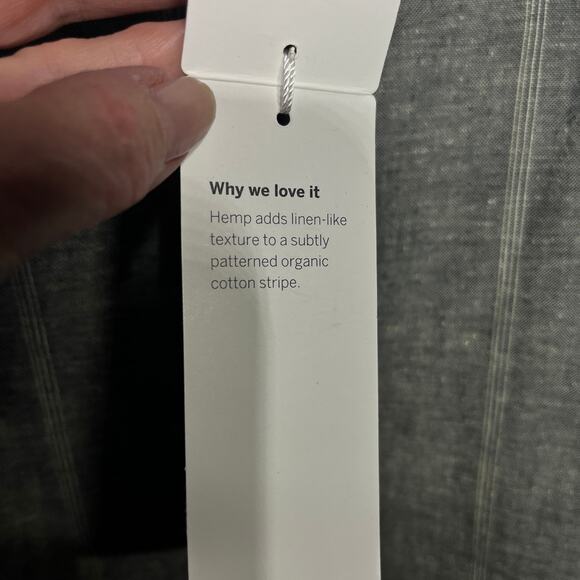 Eileen Fisher Dress NWT Moon Gray Stripe Hemp Organic Cotton Raw Hem Shift XL - Picture 8 of 10
